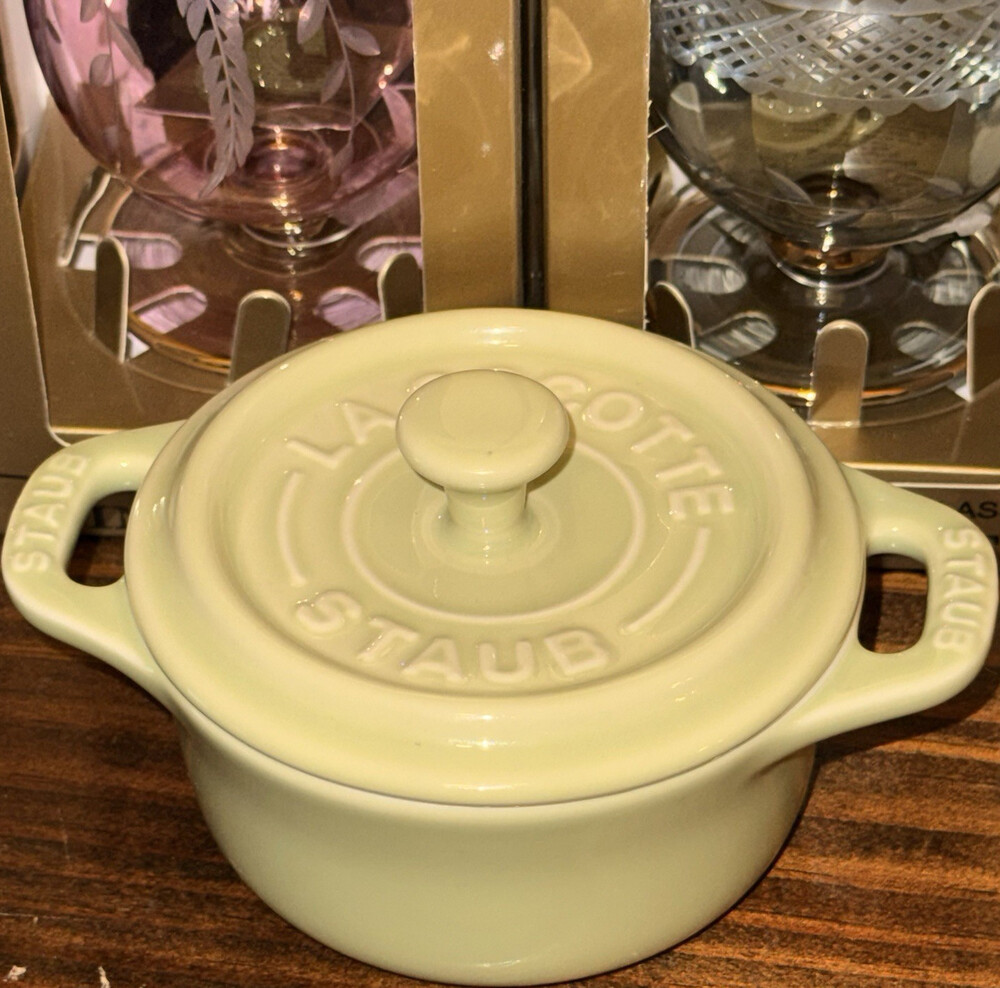 Staub La Cocotte  Green Ceramic Mini Dutch Oven w/ Lid